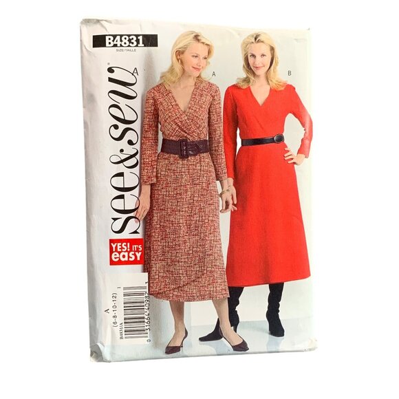 See & Sew B4831 Women's Easy Dress Sewing Pattern Sizes 6-8-10-12 - uncut - Picture 1 of 2